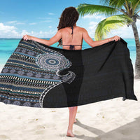 Fijian Masi Tribal Tattoos Art Pattern Sarong Navy Color Half Style LT03 - Polynesian Pride