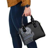 Fijian Masi Tribal Tattoos Art Pattern Shoulder Handbag Navy Color Half Style LT03 - Polynesian Pride