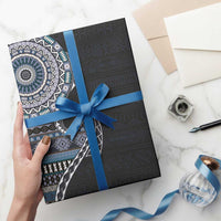 Fijian Masi Tribal Tattoos Art Pattern Wrapping Paper Navy Color Half Style LT03 - Polynesian Pride