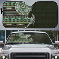 Fijian Masi Tribal Tattoos Art Pattern Auto Sun Shade Green Color Half Style LT03 Green - Polynesian Pride