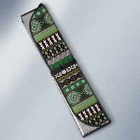 Fijian Masi Tribal Tattoos Art Pattern Auto Sun Shade Green Color Half Style LT03 - Polynesian Pride