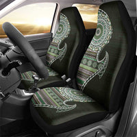 Fijian Masi Tribal Tattoos Art Pattern Car Seat Cover Green Color Half Style LT03 - Polynesian Pride