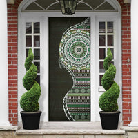 Fijian Masi Tribal Tattoos Art Pattern Door Cover Green Color Half Style LT03 - Polynesian Pride