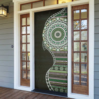 Fijian Masi Tribal Tattoos Art Pattern Door Cover Green Color Half Style LT03 - Polynesian Pride