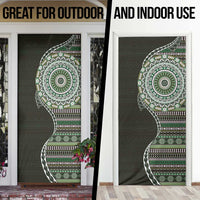 Fijian Masi Tribal Tattoos Art Pattern Door Cover Green Color Half Style LT03 - Polynesian Pride