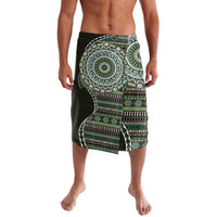Fijian Masi Tribal Tattoos Art Pattern Lavalava Green Color Half Style LT03 Green - Polynesian Pride