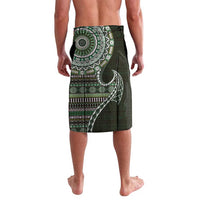 Fijian Masi Tribal Tattoos Art Pattern Lavalava Green Color Half Style LT03 - Polynesian Pride