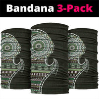 Fijian Masi Tribal Tattoos Art Pattern Neck Gaiter Green Color Half Style LT03 package One Size: 25*50cm Green - Polynesian Pride