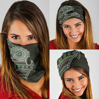 Fijian Masi Tribal Tattoos Art Pattern Neck Gaiter Green Color Half Style LT03 - Polynesian Pride