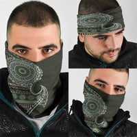 Fijian Masi Tribal Tattoos Art Pattern Neck Gaiter Green Color Half Style LT03 - Polynesian Pride