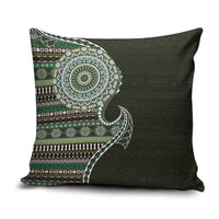 Fijian Masi Tribal Tattoos Art Pattern Pillow Cover Green Color Half Style LT03 Green - Polynesian Pride