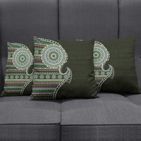 Fijian Masi Tribal Tattoos Art Pattern Pillow Cover Green Color Half Style LT03 - Polynesian Pride