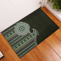 Fijian Masi Tribal Tattoos Art Pattern Rubber Doormat Green Color Half Style LT03 - Polynesian Pride