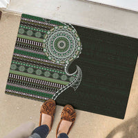 Fijian Masi Tribal Tattoos Art Pattern Rubber Doormat Green Color Half Style LT03 - Polynesian Pride
