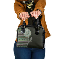 Fijian Masi Tribal Tattoos Art Pattern Shoulder Handbag Green Color Half Style LT03 One Size Green - Polynesian Pride