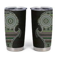 Fijian Masi Tribal Tattoos Art Pattern Tumbler Cup Green Color Half Style LT03 Green - Polynesian Pride