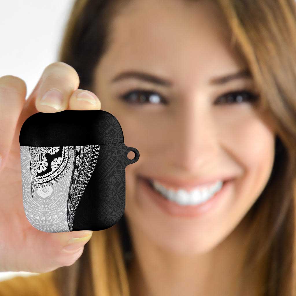 Fijian Masi Tattoos AirPods Case with Tapa Tribal Pattern LT03 White - Polynesian Pride