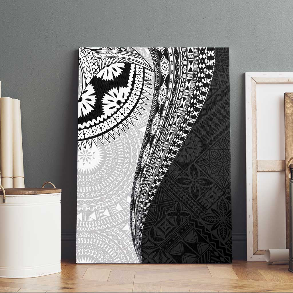 Fijian Masi Tattoos Canvas Wall Art with Tapa Tribal Pattern LT03 - Polynesian Pride