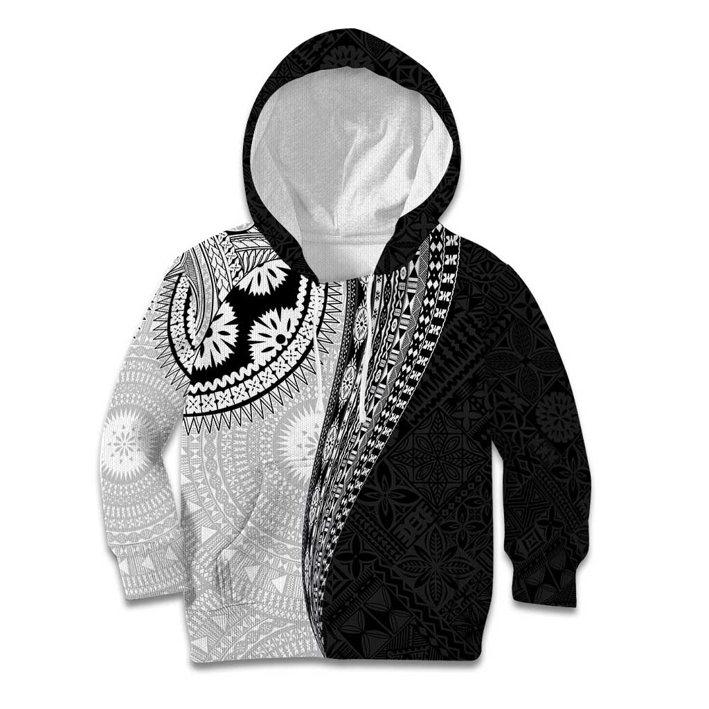 Fijian Masi Tattoos Kid Hoodie with Tapa Tribal Pattern LT03 Hoodie White - Polynesian Pride