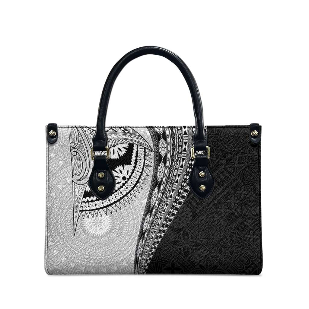 Fijian Masi Tattoos Leather Bag with Tapa Tribal Pattern LT03 - Polynesian Pride