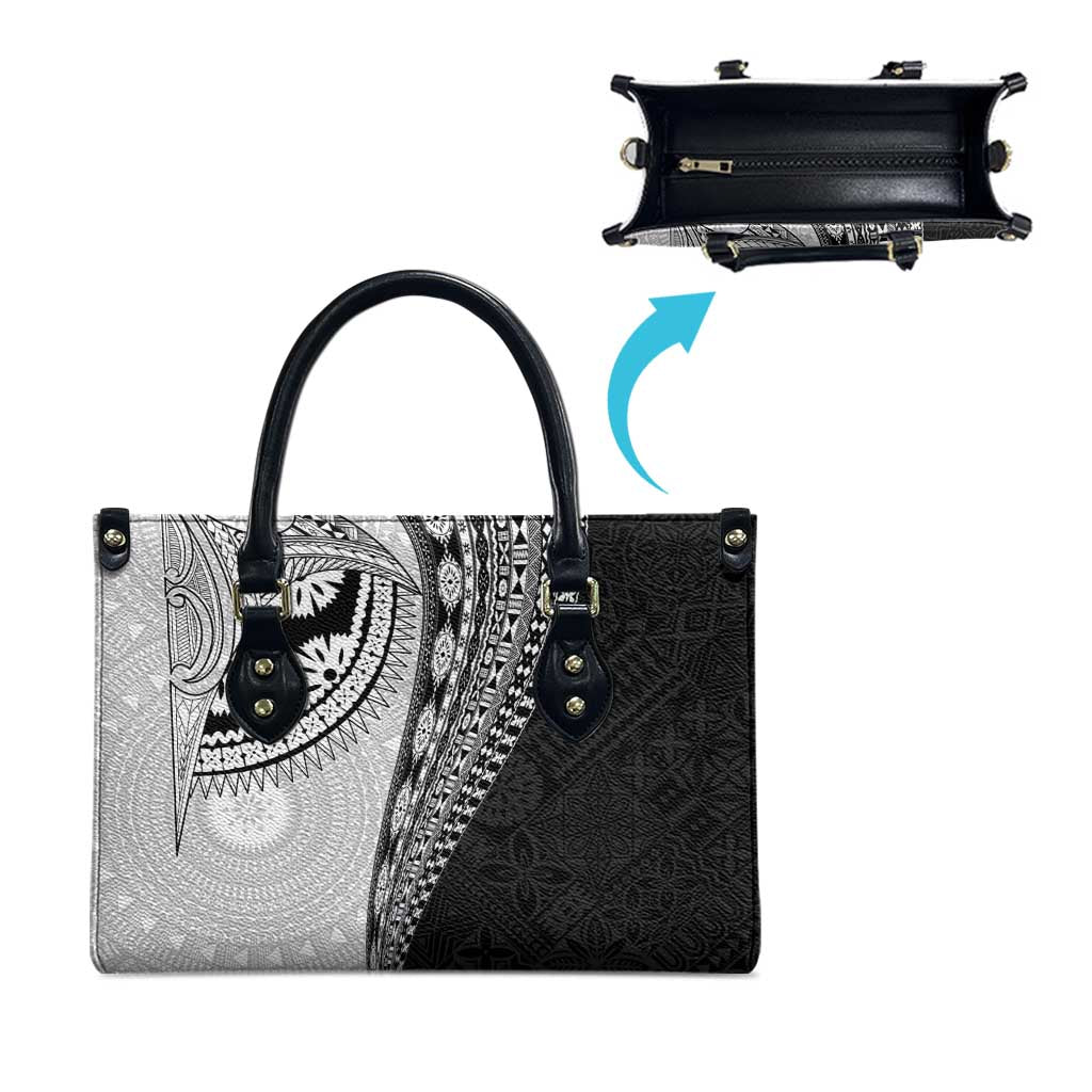 Fijian Masi Tattoos Leather Bag with Tapa Tribal Pattern LT03 - Polynesian Pride