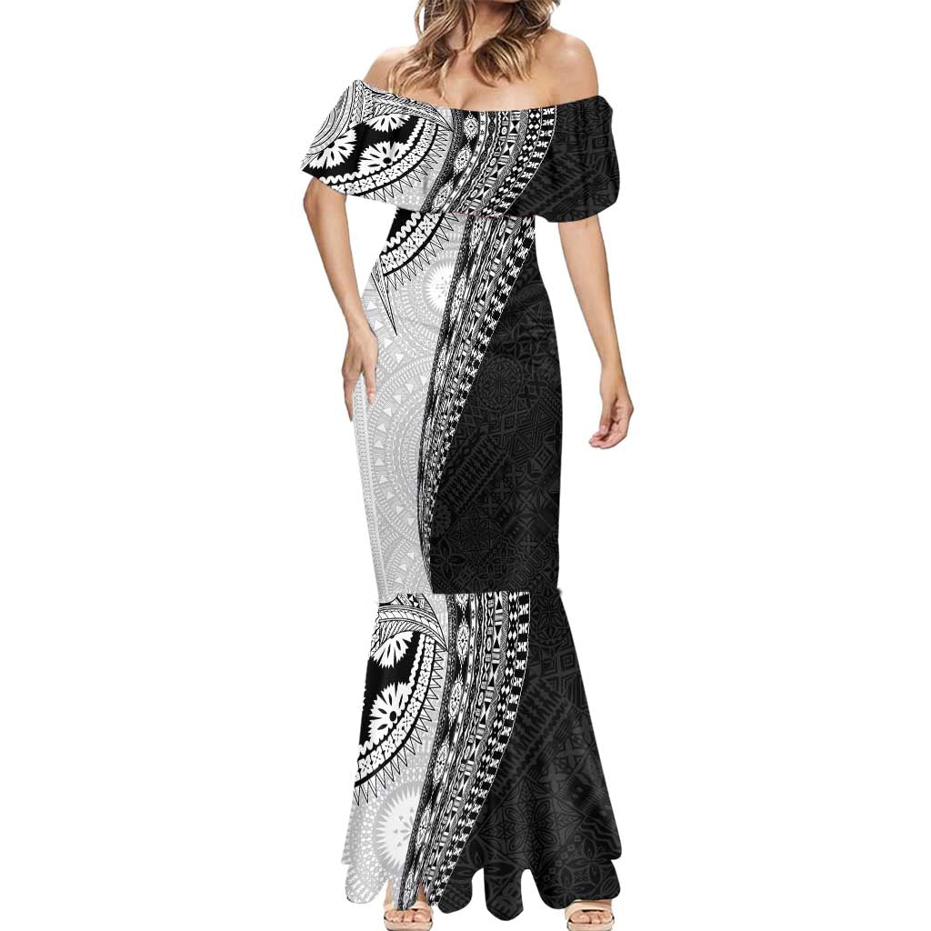 Fijian Masi Tattoos Mermaid Dress with Tapa Tribal Pattern LT03 - Polynesian Pride