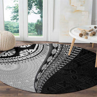 Fijian Masi Tattoos Round Carpet with Tapa Tribal Pattern LT03 - Polynesian Pride