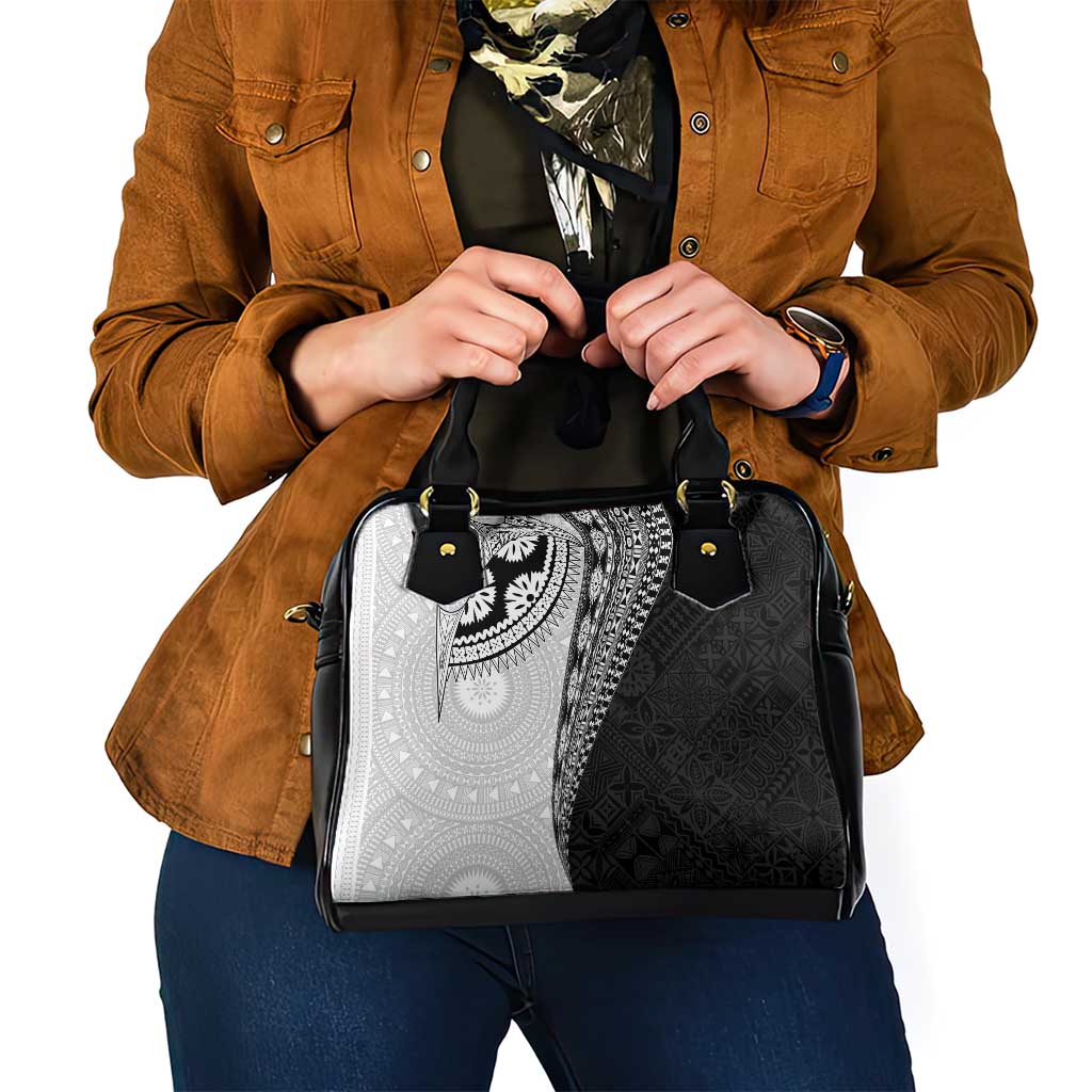 Fijian Masi Tattoos Shoulder Handbag with Tapa Tribal Pattern LT03 - Polynesian Pride