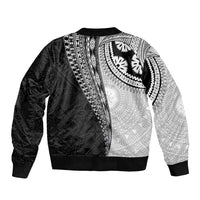 Fijian Masi Tattoos Sleeve Zip Bomber Jacket with Tapa Tribal Pattern LT03 - Polynesian Pride