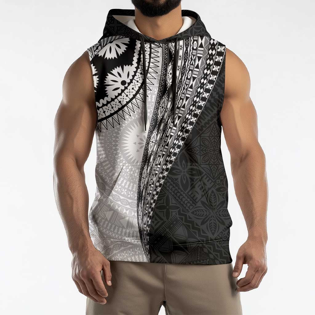 Fijian Masi Tattoos Sleeveless Hoodie with Tapa Tribal Pattern LT03 - Polynesian Pride