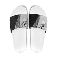 Fijian Masi Tattoos Slide Sandals with Tapa Tribal Pattern LT03 White - Polynesian Pride