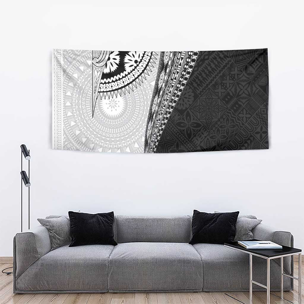 Fijian Masi Tattoos Tapestry with Tapa Tribal Pattern LT03 - Polynesian Pride