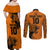 Custom PNG Lae Snax Tigers Rugby Couples Matching Off Shoulder Maxi Dress and Long Sleeve Button Shirts The Tigers Head and PNG Bird Polynesian Tattoo LT03 - Polynesian Pride