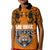 Custom PNG Lae Snax Tigers Rugby Kid Polo Shirt The Tigers Head and PNG Bird Polynesian Tattoo LT03 Kid Orange - Polynesian Pride