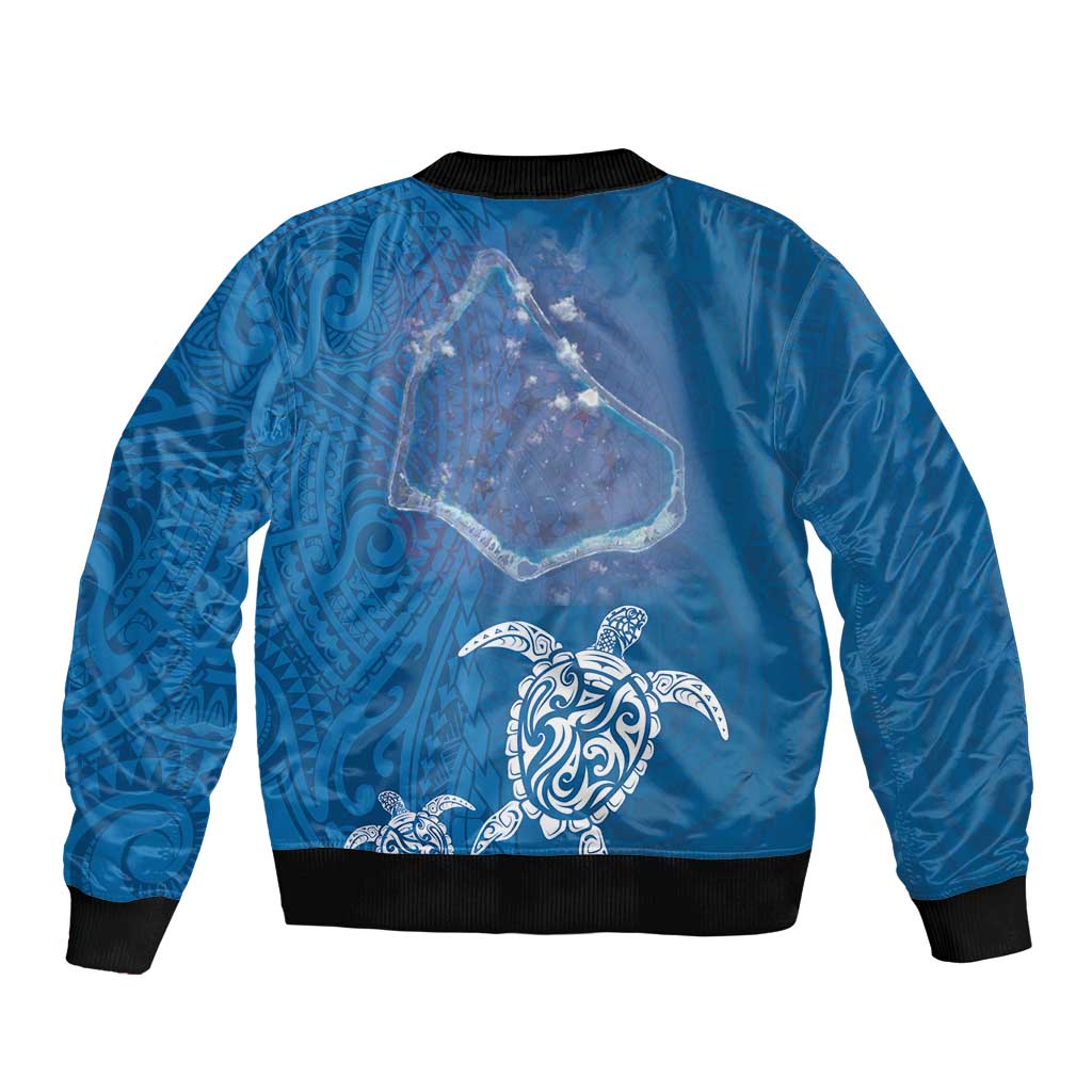 Cook Islands Manihiki Atoll Bomber Jacket Maori Turtle and Polynesian Pattern LT03 - Polynesian Pride