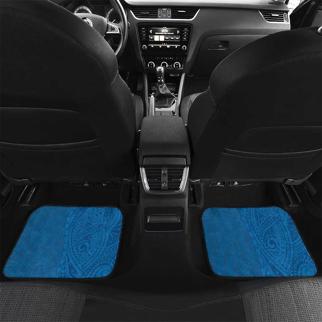 Cook Islands Manihiki Atoll Car Mats Maori Turtle and Polynesian Pattern LT03 Set 2pcs - Back Blue - Polynesian Pride