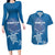 Cook Islands Manihiki Atoll Couples Matching Long Sleeve Bodycon Dress and Hawaiian Shirt Maori Turtle and Polynesian Pattern