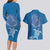 Cook Islands Manihiki Atoll Couples Matching Long Sleeve Bodycon Dress and Hawaiian Shirt Maori Turtle and Polynesian Pattern