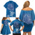 Cook Islands Manihiki Atoll Family Matching Off Shoulder Short Dress and Hawaiian Shirt Maori Turtle and Polynesian Pattern