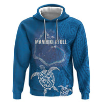 Cook Islands Manihiki Atoll Hoodie Maori Turtle and Polynesian Pattern LT03 Pullover Hoodie Blue - Polynesian Pride