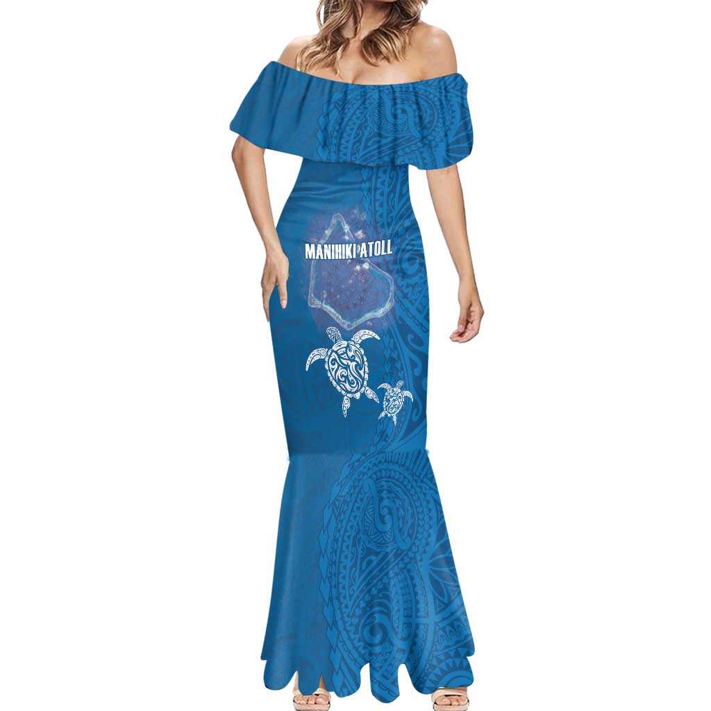 Cook Islands Manihiki Atoll Mermaid Dress Maori Turtle and Polynesian Pattern LT03 - Polynesian Pride