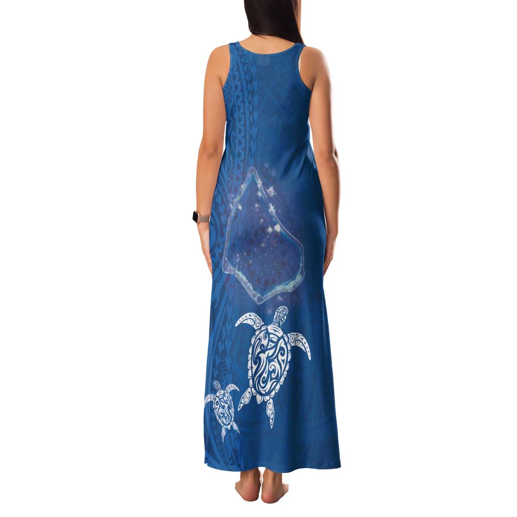 Cook Islands Manihiki Atoll Tank Maxi Dress Maori Turtle and Polynesian Pattern LT03 - Polynesian Pride