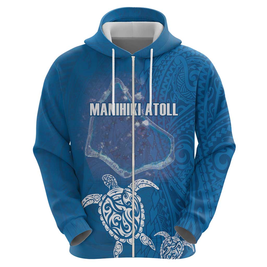 Cook Islands Manihiki Atoll Zip Hoodie Maori Turtle and Polynesian Pattern LT03 - Polynesian Pride