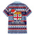 Fiji Christmas Family Matching Puletasi Dress and Hawaiian Shirt Fijian Santa and Coat of Arms Mix Tapa Pattern Striped Style LT03 - Polynesian Pride