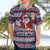 Fiji Christmas Hawaiian Shirt Fijian Santa and Coat of Arms Mix Tapa Pattern Striped Style LT03 - Polynesian Pride