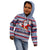 Fiji Christmas Kid Hoodie Fijian Santa and Coat of Arms Mix Tapa Pattern Striped Style LT03 - Polynesian Pride