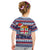 Custom Fiji Christmas Kid T Shirt Fijian Santa and Coat of Arms Mix Tapa Pattern Striped Style LT03 - Polynesian Pride