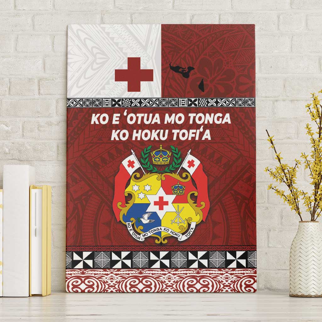 Tongan Culture Canvas Wall Art Ngatu Art Tattoo and Emblem of Tonga LT03 Without Frame Red - Polynesian Pride