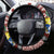 Tongan Culture Steering Wheel Cover Ngatu Art Tattoo and Emblem of Tonga