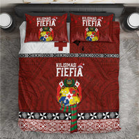 Tongan Christmas Bedding Set Kilisimasi Fiefia with Ngatu Art Tattoo LT03 Red - Polynesian Pride